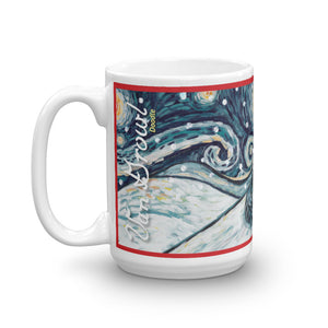 Doodle (Black) Snowy Night Mug - 15oz