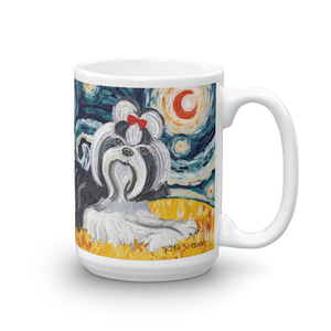 Shih Tzu (black & white) STARRY NIGHT Mug-15oz