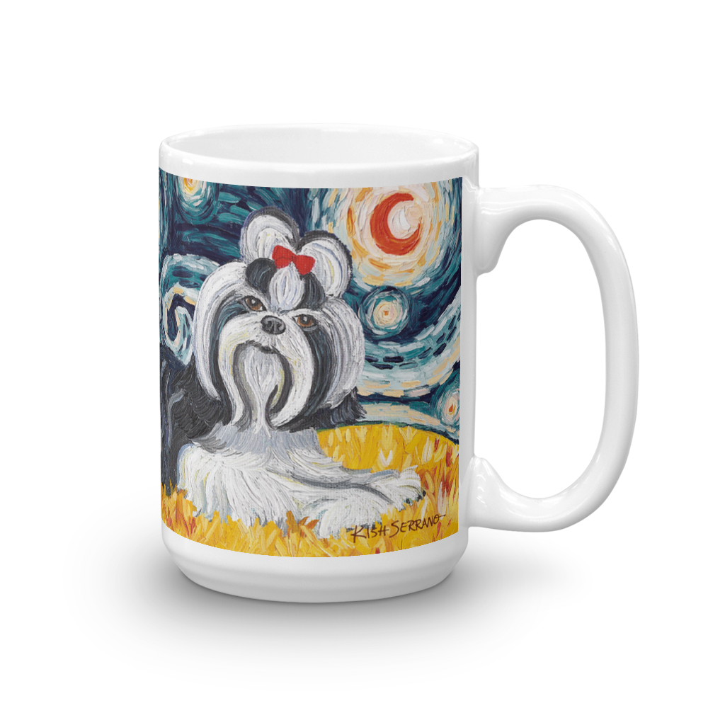 Shih Tzu (black & white) STARRY NIGHT Mug-15oz