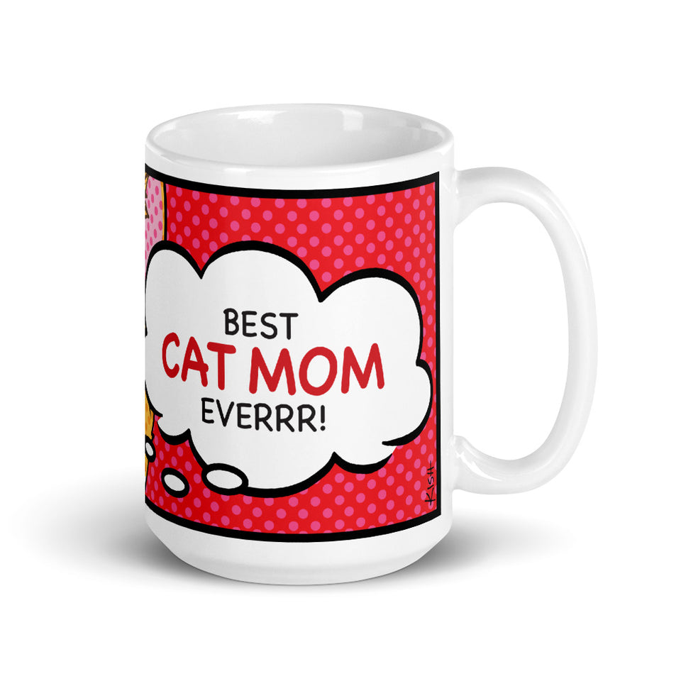 Cat, Coffee Mug, Cat Lover Gift, Personalized Mug, Best Cat Mom, Personalized Gift, Pop Art Mug