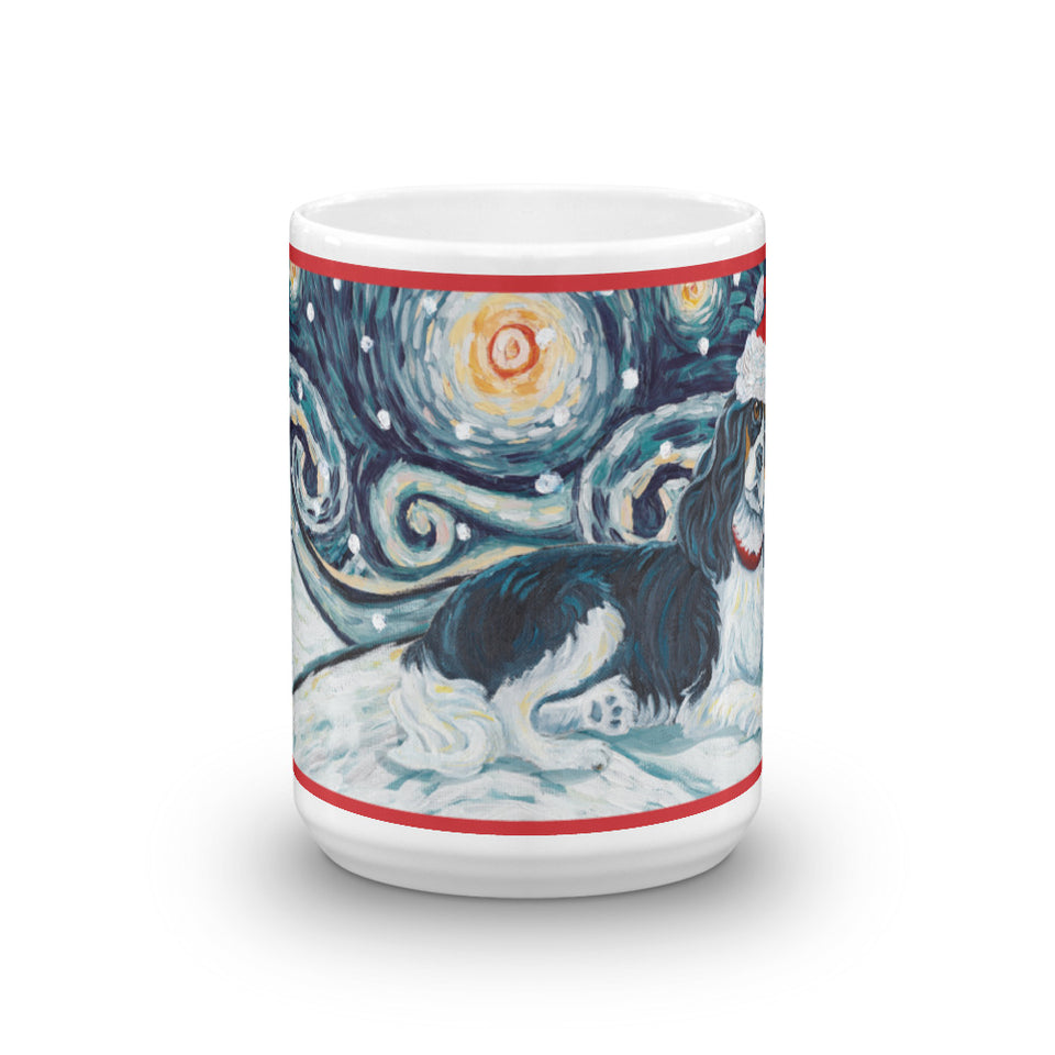 Cavalier King Charles (Tri Color) Snowy Night Mug - 15oz