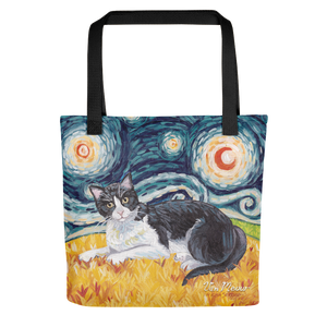 CAT, TOTE BAG, Tuxedo Cat, STARRY NIGHT, VAN MEOW