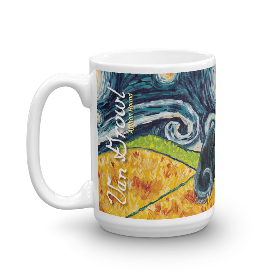 Afghan Hound (black & tan) STARRY NIGHT Mug -15oz