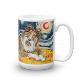 Collie (white stripe) STARRY NIGHT Mug-15oz