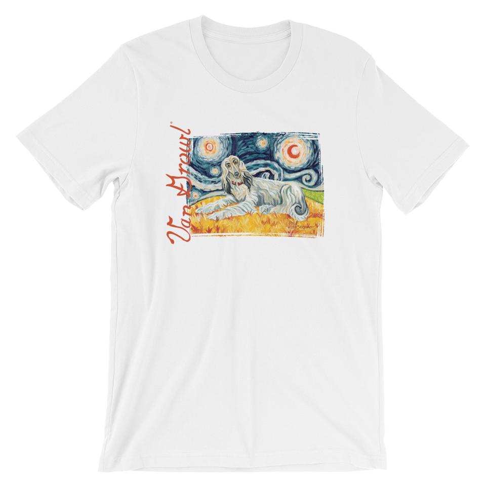 STARRY NIGHT TEE- Afghan Hound (light)