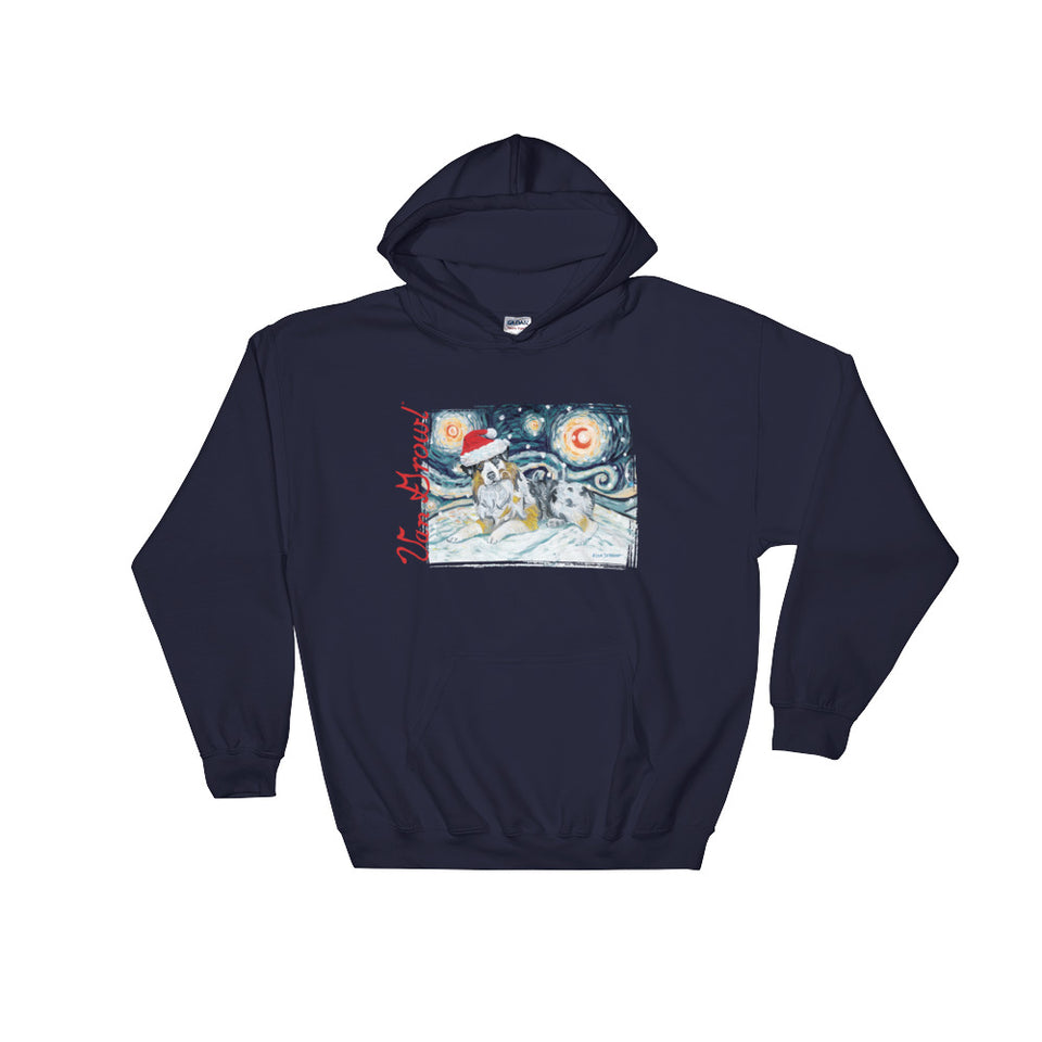 Australian Shepherd Snowy Night Hoodie