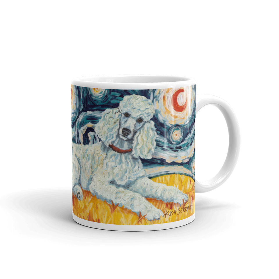 Poodle (Standard - white) STARRY NIGHT Mug-15oz