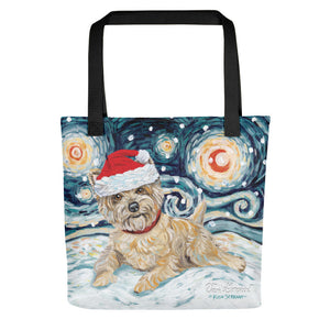 Cairn Terrier (Light) Snowy Night Tote Bag