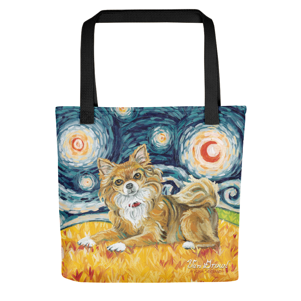 Chihuahua (longhaired) STARRY NIGHT Tote