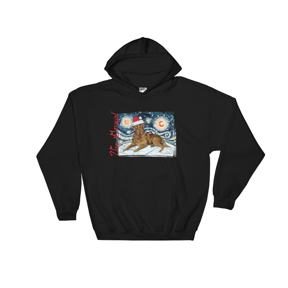 Labrador (Chocolate) Snowy Night Hoodie