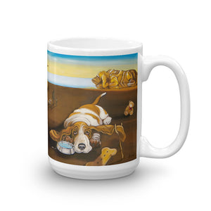 Basset Hound Art Coffee Mug inspired by Dali