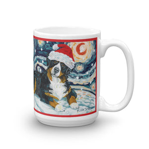 Bernese (Mt Dog) Snowy Night Mug - 15oz