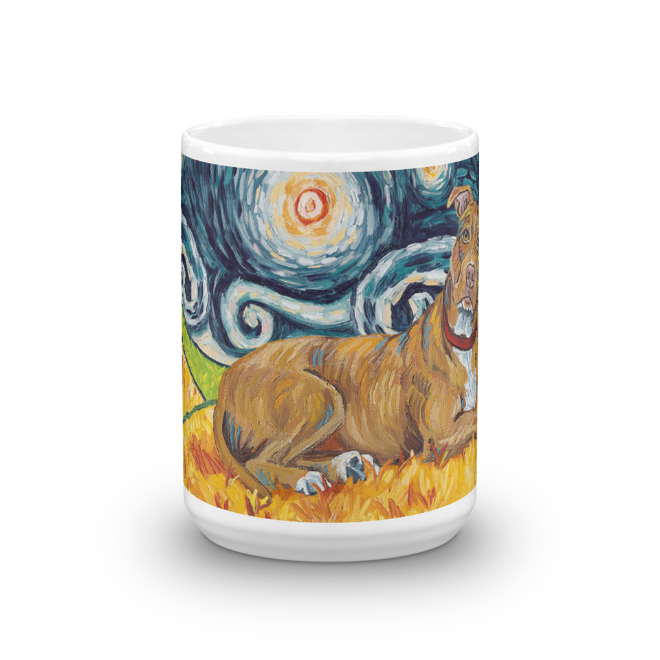 Pit Bull Terrier (tan) STARRY NIGHT Mug-15oz