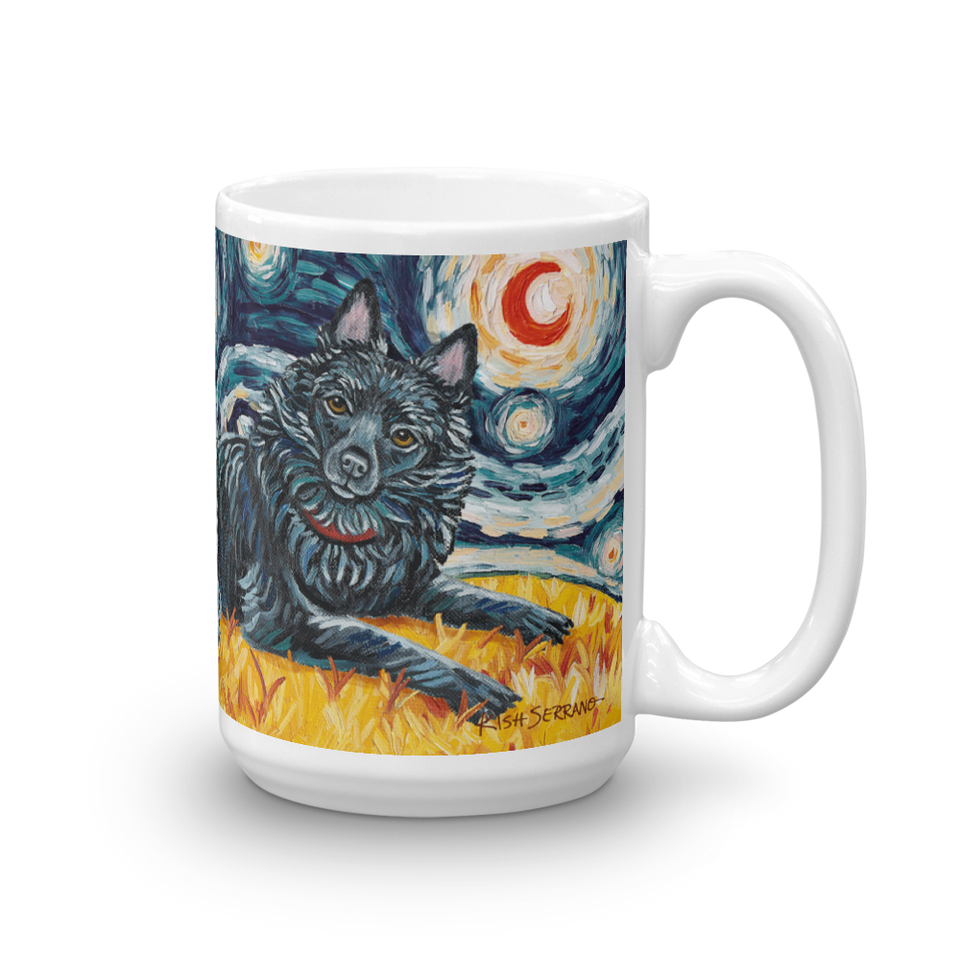 Schipperke (tail) STARRY NIGHT Mug-15oz