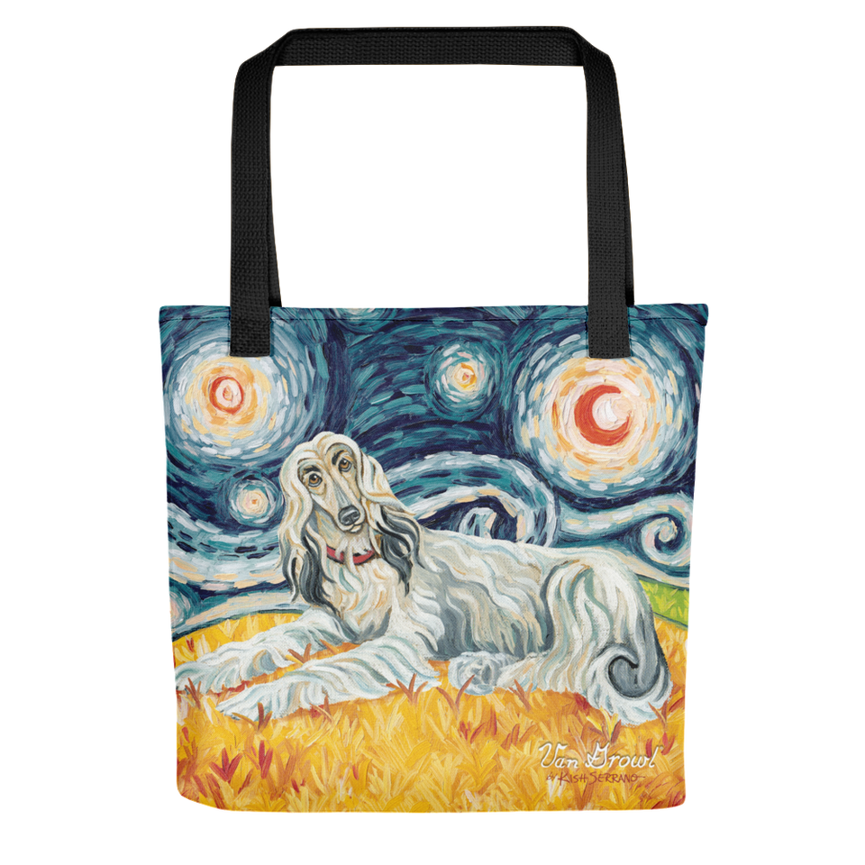 Afghan Hound (light) STARRY NIGHT Tote