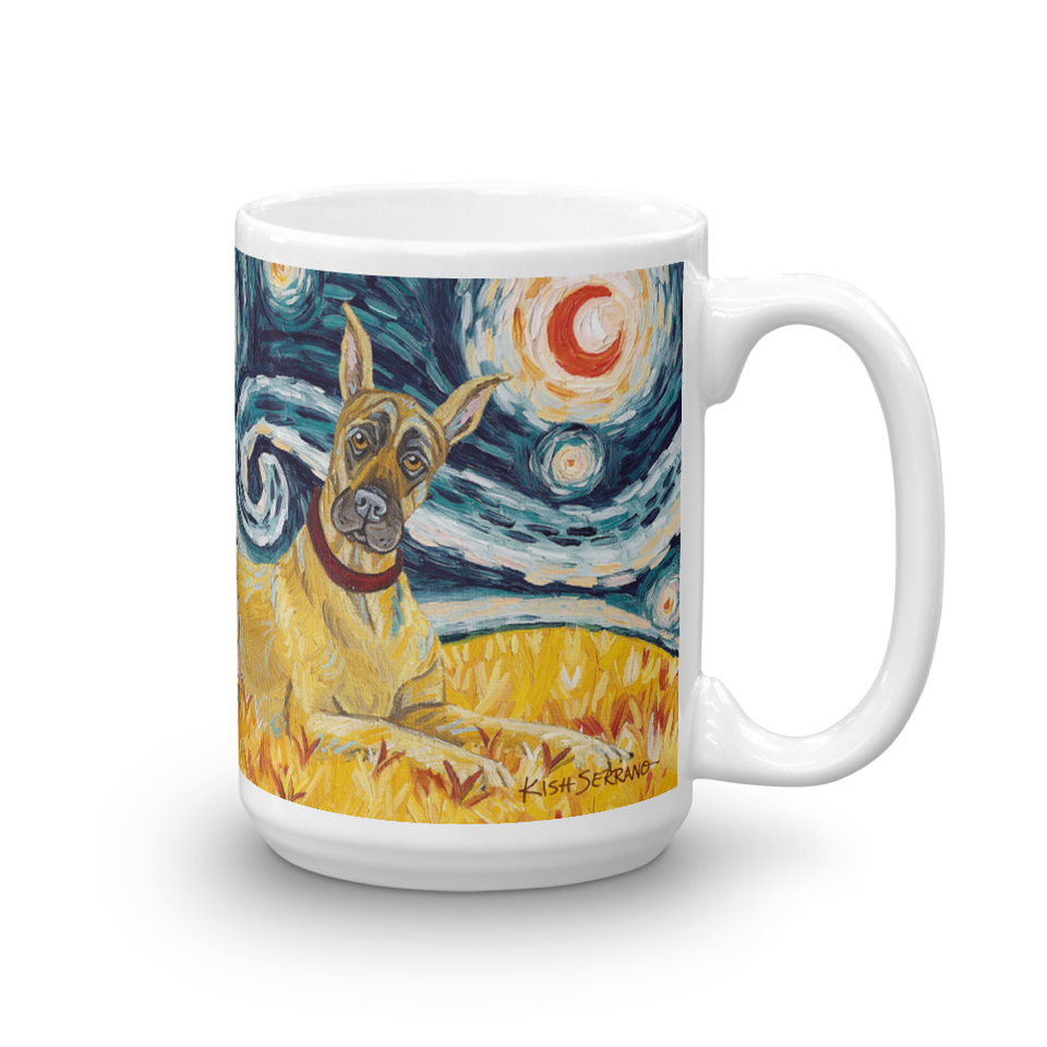 Great Dane (cropped) STARRY NIGHT Mug-15oz