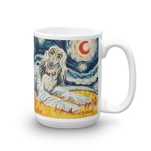 Afghan Hound (light) STARRY NIGHT Mug-15oz