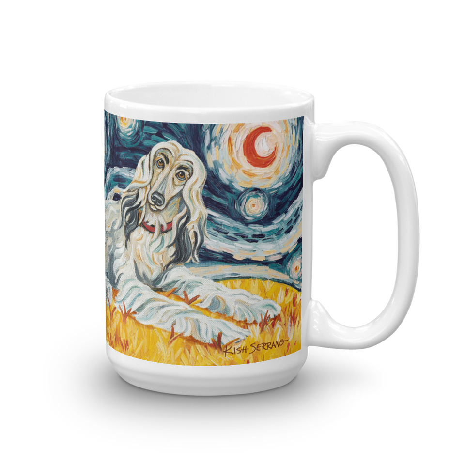 Afghan Hound (light) STARRY NIGHT Mug-15oz