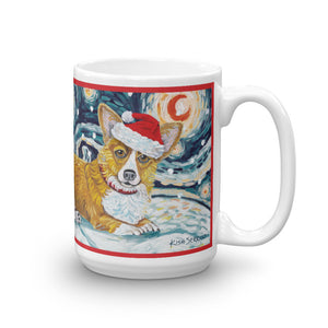 Corgi (Pembroke Welsh) Snowy Night Mug - 15oz