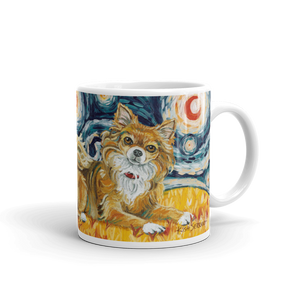 Chihuahua (long haired) STARRY NIGHT Mug-15oz