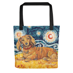 Dachshund (longhaired red) STARRY NIGHT Tote