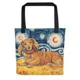 Dachshund (longhaired red) STARRY NIGHT Tote