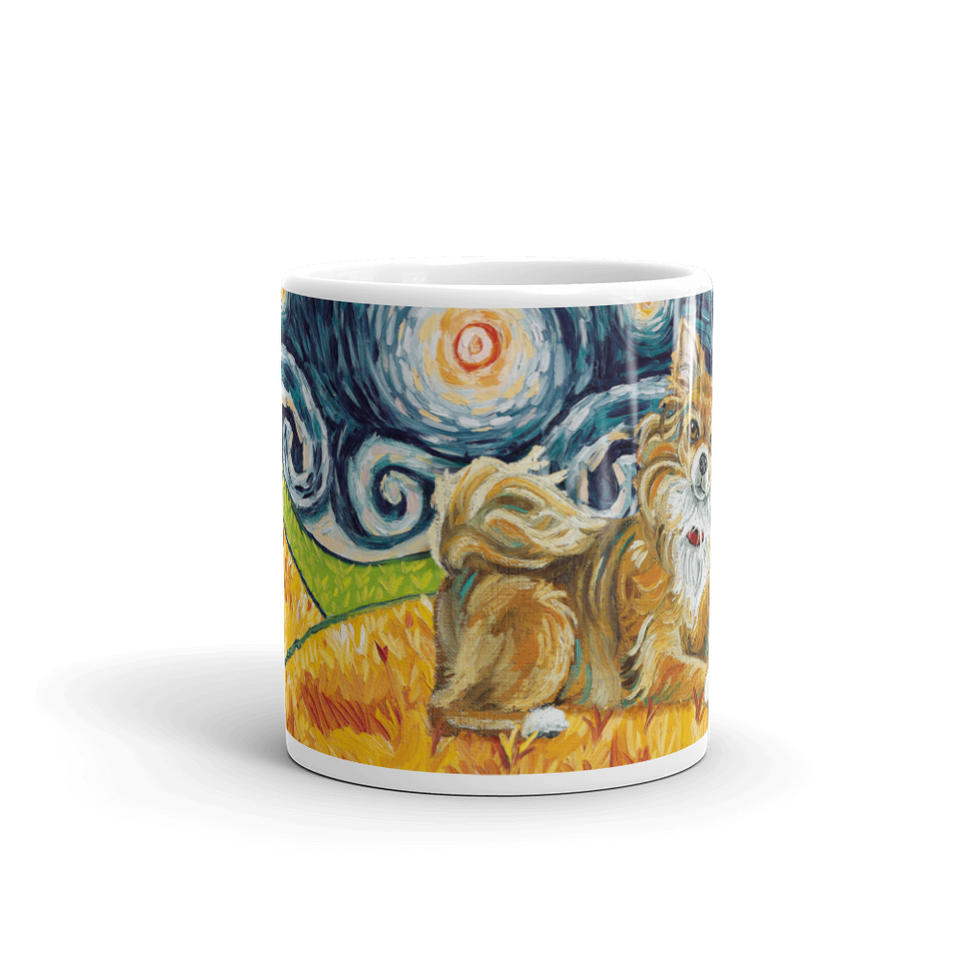 Chihuahua (long haired) STARRY NIGHT Mug-15oz