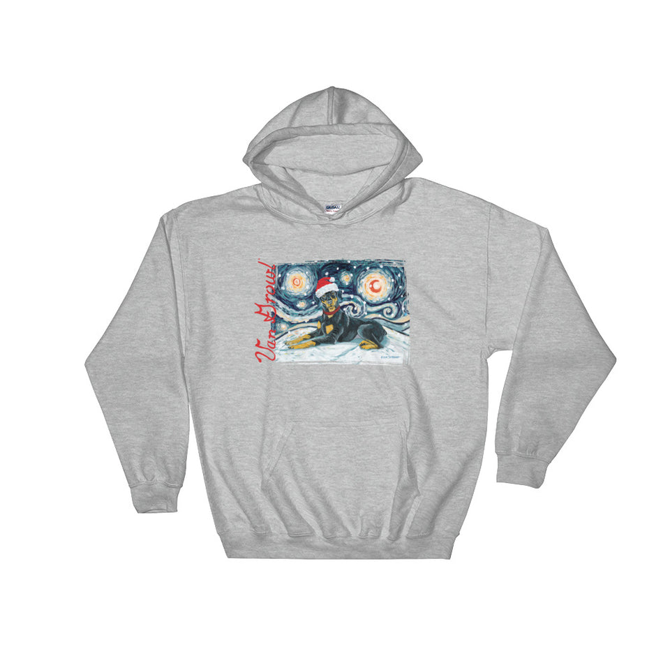 Doberman Snowy Night Hoodie