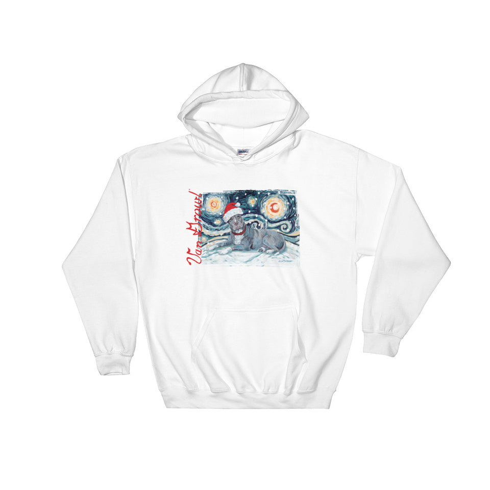 American Staffordshire Terrier (Grey) Snowy Night Hoodie