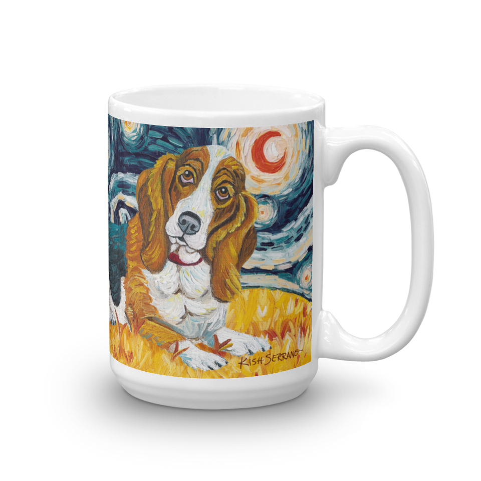 Basset Hound STARRY NIGHT Mug-15oz