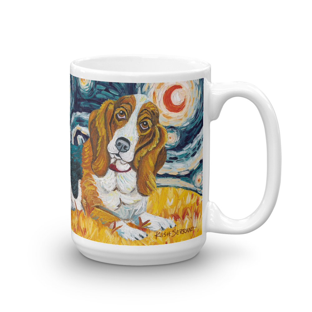 Basset Hound STARRY NIGHT Mug-15oz