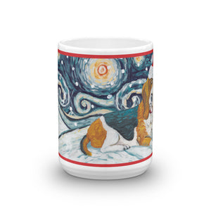 Basset Hound Snowy Night Mug - 15oz