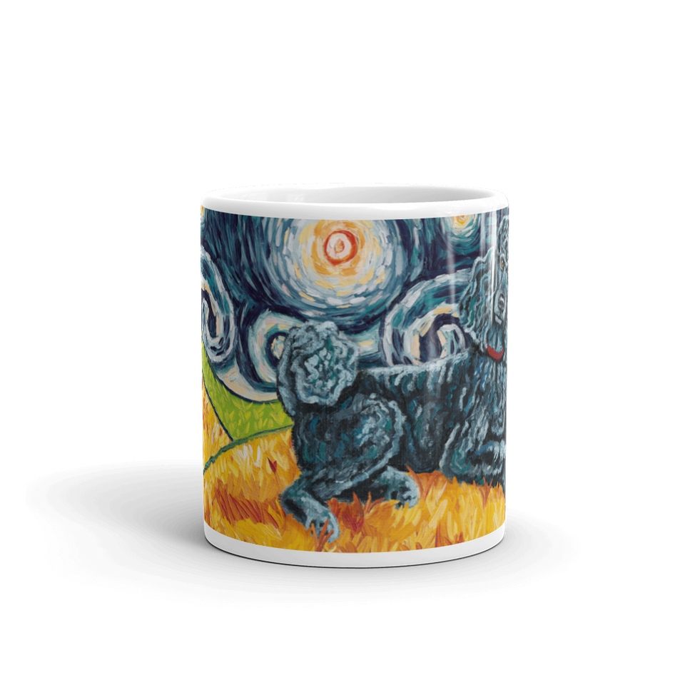 Poodle (Standard - black) STARRY NIGHT Mug-15oz