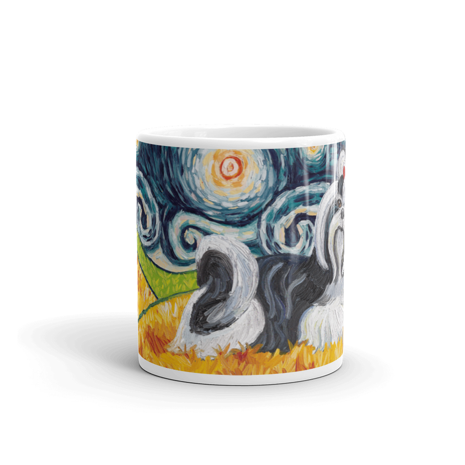 Shih Tzu (black & white) STARRY NIGHT Mug-15oz