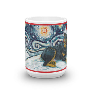 Rottweiler Snowy Night Mug - 15oz