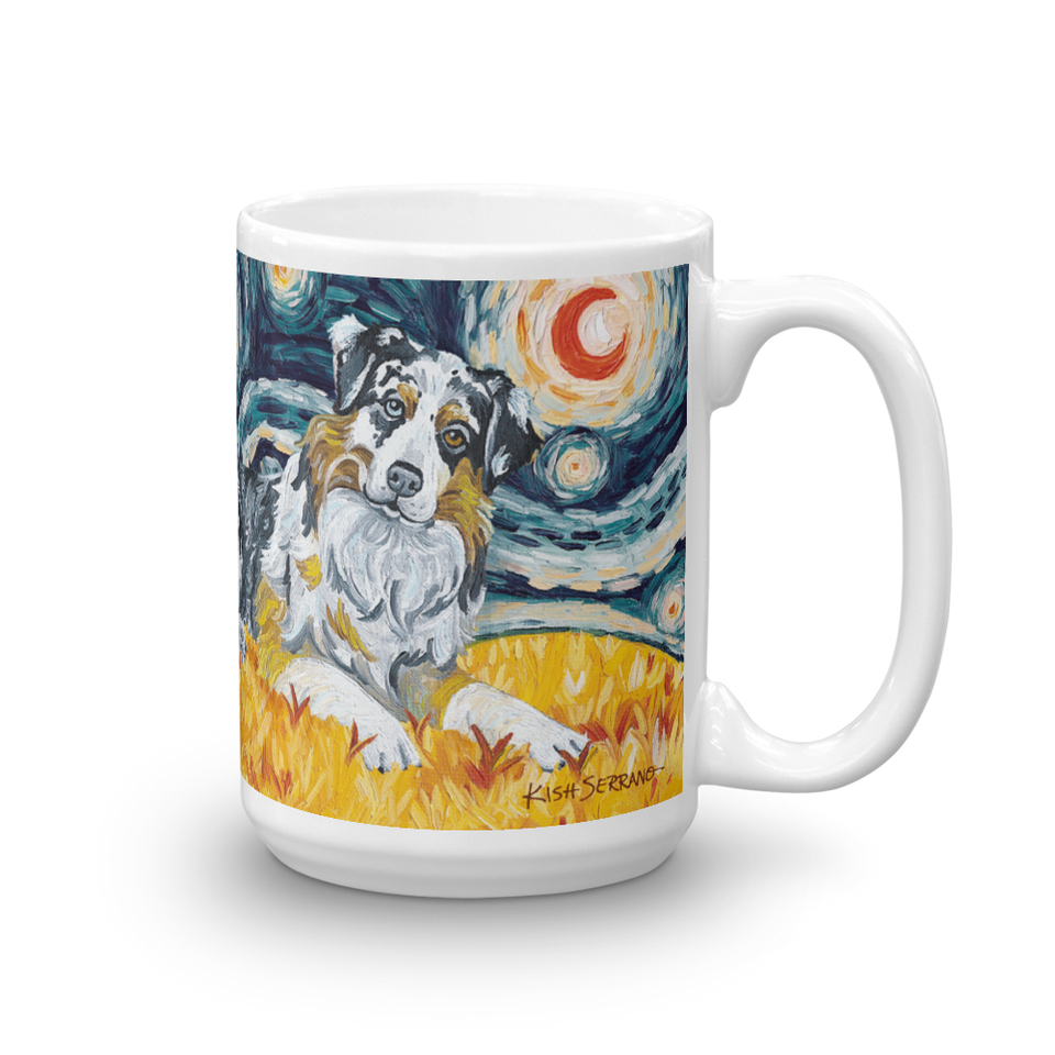 Australian Shepherd STARRY NIGHT Mug-15oz