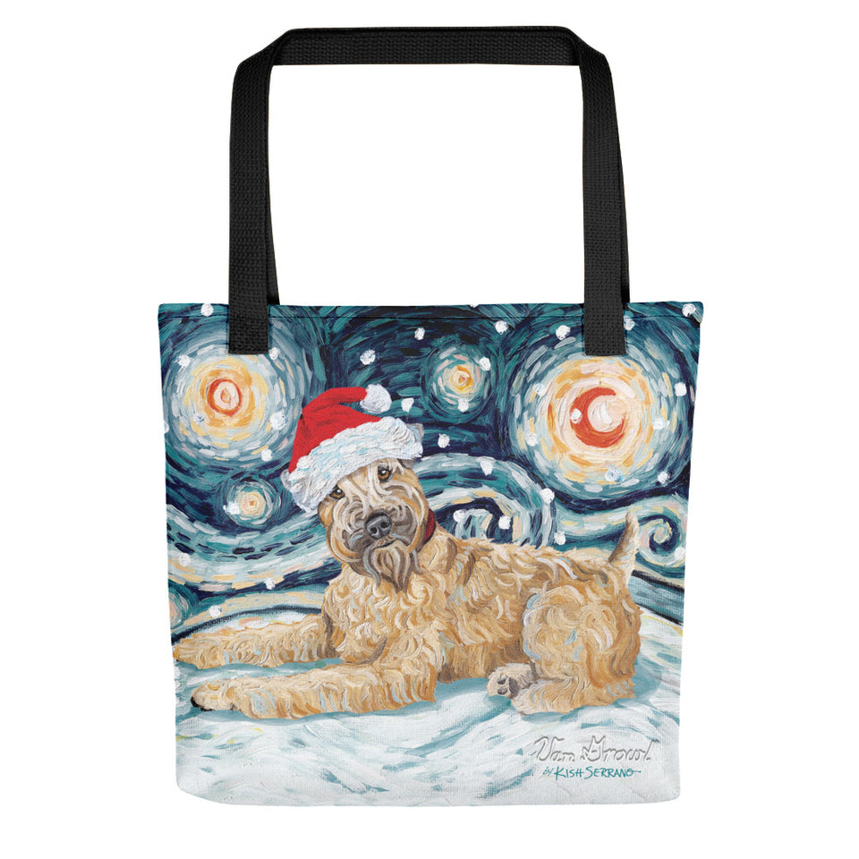 Wheatern Terrier Snowy Night Tote Bag