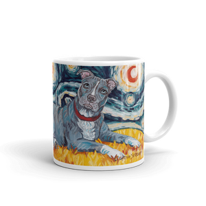 Pit Bull Terrier (grey) STARRY NIGHT Mug-15oz