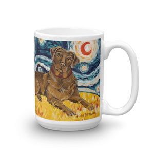 Labrador Retriever (chocolate) STARRY NIGHT Mug-15oz