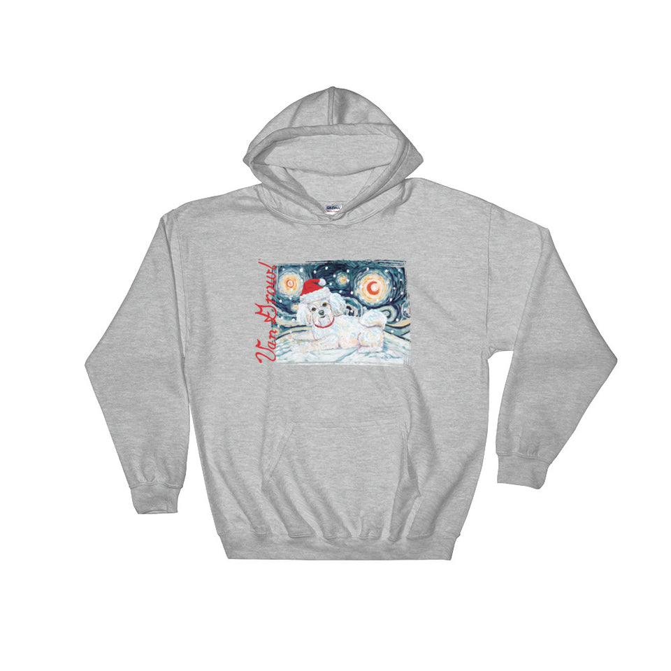 Bichon Snowy Night Hoodie