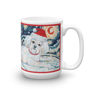 Bichon Snowy Night Mug - 15oz