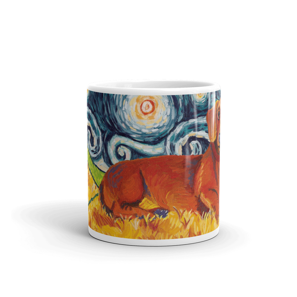 Dachshund (red) STARRY NIGHT Mug-15oz