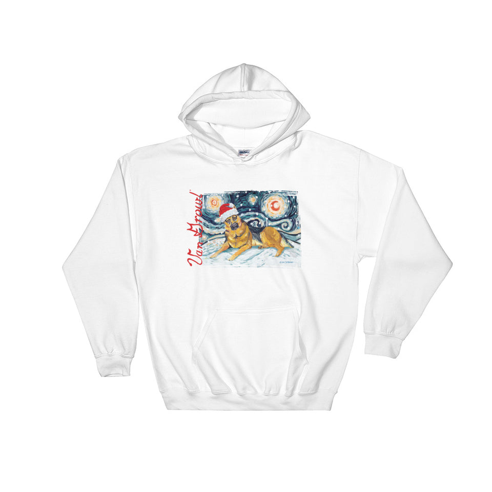 German Shepherd Snowy Night Hoodie