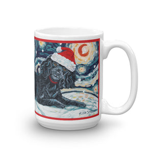 Poodle Black Snowy NIght Mug - 15oz