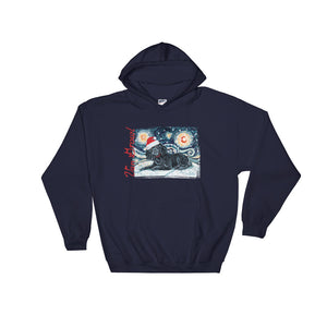 Poodle (Black) Snowy Night Hoodie