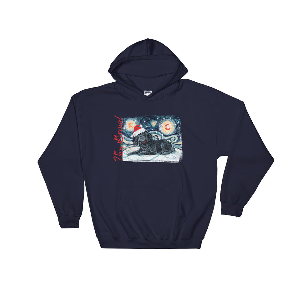 Poodle (Black) Snowy Night Hoodie
