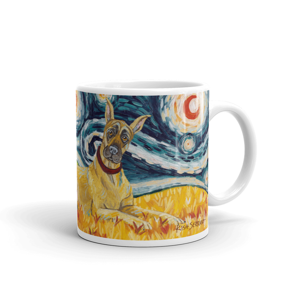 Great Dane (cropped) STARRY NIGHT Mug-15oz