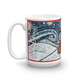 Dachshund (Red) Snowy Night Mug - 15oz