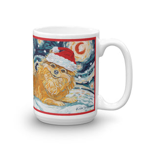 Pomeranian Snowy Night Mug - 15oz