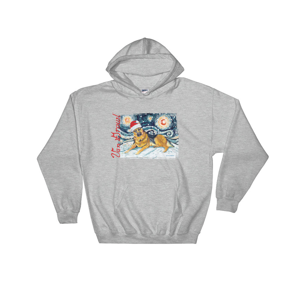 German Shepherd Snowy Night Hoodie